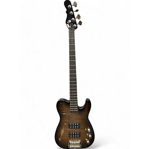 G&L Used 2019 G&L Custom Shop ASAT Bass Semi-Hollow Blackburst Electric Bass Guitar Blackburst