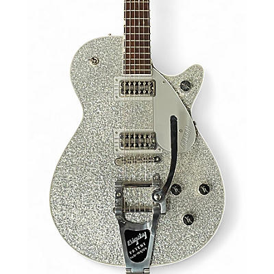 Used 2019 Gretsch Guitars G6192T-PE Player's Edition Duo Jet Silver Sparkle Hollow Body Electric Guitar