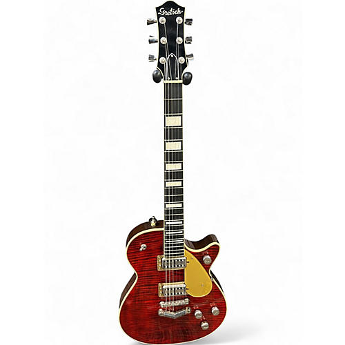 Used 2019 Gretsch Guitars G6228FM Players Edition Jet™ BT with V-Stoptail and Flame Ma RED Solid Body Electric Guitar RED