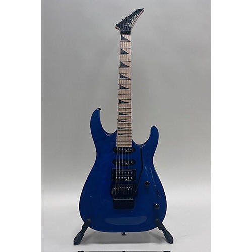 Jackson Used 2019 Jackson JS34Q Dinky Quilted Trans Blue Solid Body Electric Guitar Quilted Trans Blue