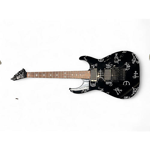 Used 2019 Ltd KH-DC Kirk Hammett Signature Black with Graphics Solid Body Electric Guitar Black with Graphics