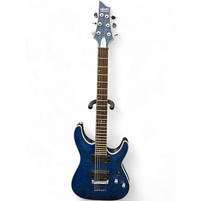 Used 2019 Schecter Guitar Research C-1 Platinum Elite Satin Transparent Blue Solid Body Electric Guitar