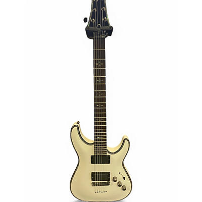 Used 2019 Schecter Guitar Research Hellraiser Diamond Pearl WhiteW19012428 Solid Body Electric Guitar