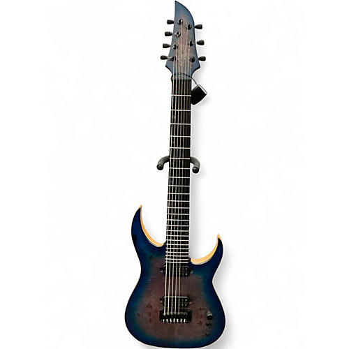 Used 2019 Schecter Guitar Research KM-7 MK-III Blue Crimson Solid Body Electric Guitar Blue Crimson