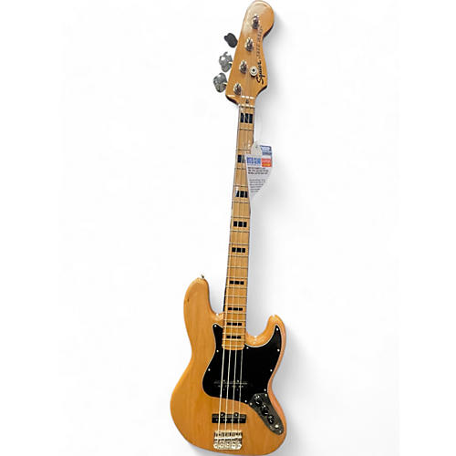 Used 2019 Squier Classic Vibe 1970S Jazz BaSS Vintage Natural Electric Bass Guitar Vintage Natural