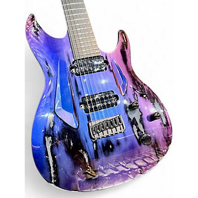 Used 2020 Aristides 070 7 String Worn Purple Red Chameleon Solid Body Electric Guitar