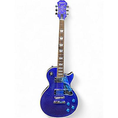 Used 2020 Epiphone Tommy Thayer Les Paul Standard Electric Blue Silver Sparkle Solid Body Electric Guitar