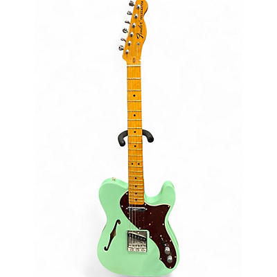 Used 2020 Fender American  60s Thinline Telecaster Surf Green Hollow Body Electric Guitar