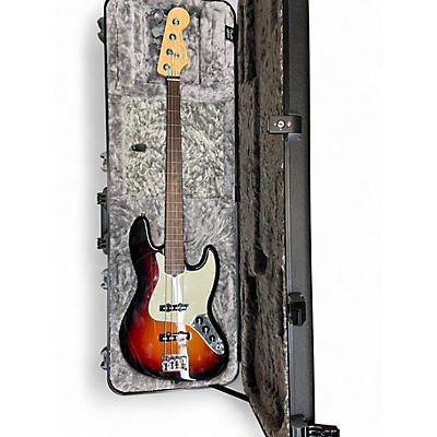 Used 2020 Fender American Pro Jazz Bass Fretless 3 Tone Sunburst Electric Bass Guitar