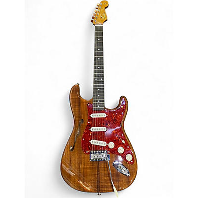 Used 2020 Fender Artisan Koa Thinline Stratocaster Aged Natural Hollow Body Electric Guitar