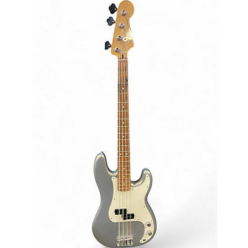 Used 2020 Fender Player Precision Bass Silver Electric Bass Guitar Silver