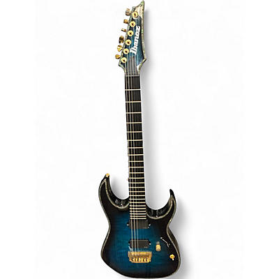 Used 2020 Ibanez RGIX20FEQM Iron Label RG Series Ocean Blue Burst Solid Body Electric Guitar