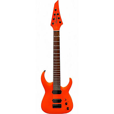 Used 2020 Jackson Misha Mansoor HT7 Juggernaut Carmelized Maple neon orange Solid Body Electric Guitar