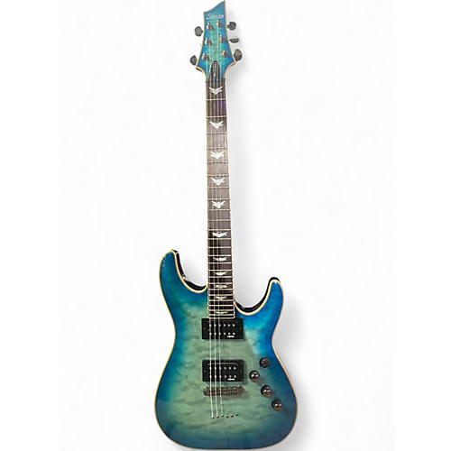 Used 2020 Schecter Guitar Research Omen Extreme 6 Ocean Blue Burst Solid Body Electric Guitar Ocean Blue Burst