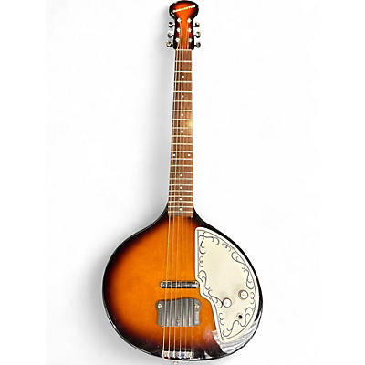 Used 2020s Danelectro Baby Sitar 2 Color Sunburst Solid Body Electric Guitar