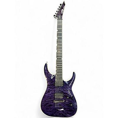 Used 2020s ESP LTD MH1000NT See-Thru Purple Solid Body Electric Guitar