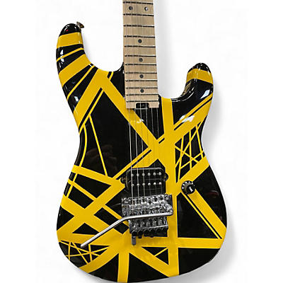 Used 2020s EVH Striped Series YELLOW BLACK Solid Body Electric Guitar