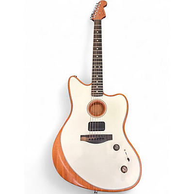 Used 2020s Fender Acoustasonic Jazzmaster Alpine White Acoustic Electric Guitar