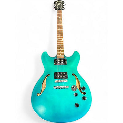 Used 2020s Ibanez AS73B Artcore Metallic Aqua Marine Hollow Body Electric Guitar