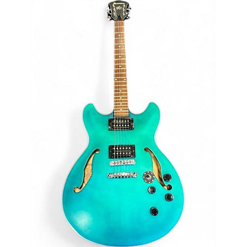 Ibanez Used 2020s Ibanez AS73B Artcore Metallic Aqua Marine Hollow Body Electric Guitar Metallic Aqua Marine