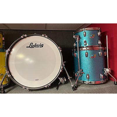 Ludwig Used 2020s Ludwig 3 piece Custom Classic Maple Teal Blue Sparkle Drum Kit