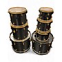 Used 2020s Ludwig 7 Piece 7 piece rocker drum set black carbon fiber wrap finish with gold hardware Drum Kit black carbon fiber wrap finish with gold hardware