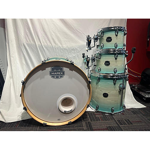 Mapex Used 2020s Mapex 4 piece Armory Exotic (maple/Birch Hybrid) Ultramarine Gloss Drum Kit Ultramarine Gloss