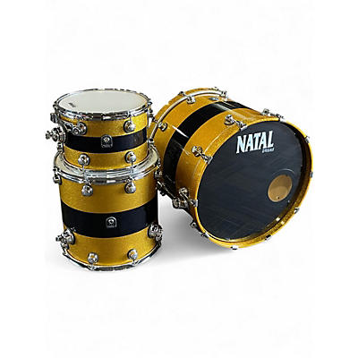 Used 2020s Natal Drums 3 Piece Cafe Racer Gold Sparkle Drum Kit