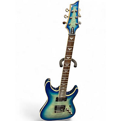 Used 2020s Schecter Guitar Research Omen Extreme 6 Ocean Blue Burst Solid Body Electric Guitar