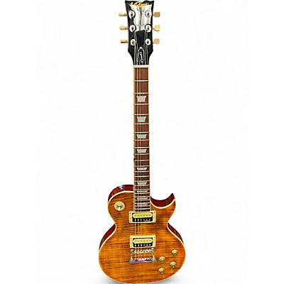 Used 2020s Vintage V100AFD Amber Burst Solid Body Electric Guitar