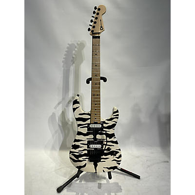 Used 2021 Charvel PRO MOD Dk22 SATCHEL BENGAL STRIPES Black And White Solid Body Electric Guitar