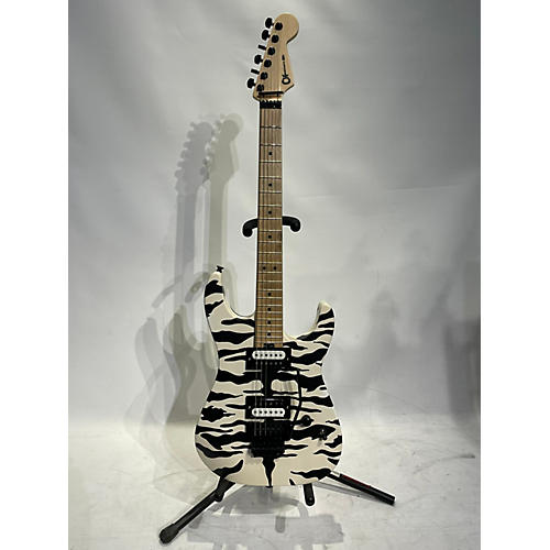 Charvel Used 2021 Charvel PRO MOD Dk22 SATCHEL BENGAL STRIPES Black And White Solid Body Electric Guitar Black and White