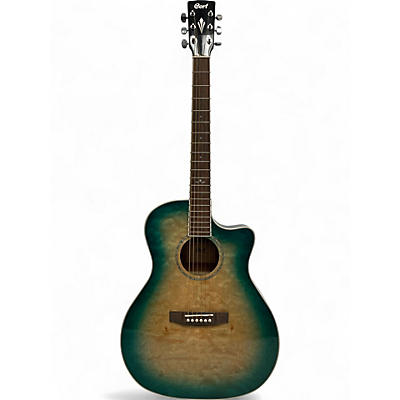 Used 2021 Cort ga-qf cbb coral blue Acoustic Guitar