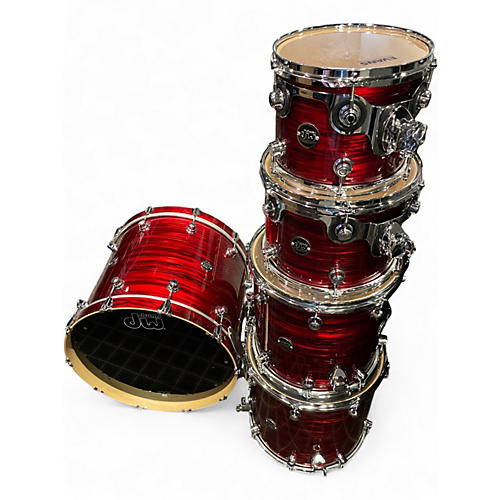 Used 2021 DW 5 Piece Performance Series Antique Ruby Oyster Drum Kit Antique Ruby Oyster