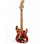 Used 2021 EVH EVH Striped Series RED Red with Black and White Stripes Solid Body Electric Guitar Red with Black and White Stripes