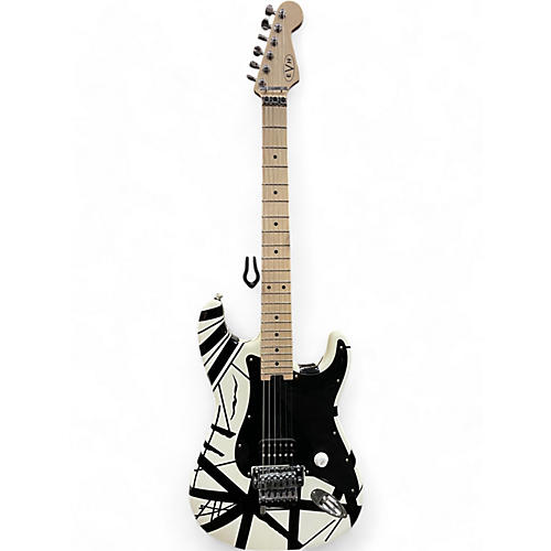 EVH Used 2021 EVH Striped Series Black and White Solid Body Electric Guitar Black and White