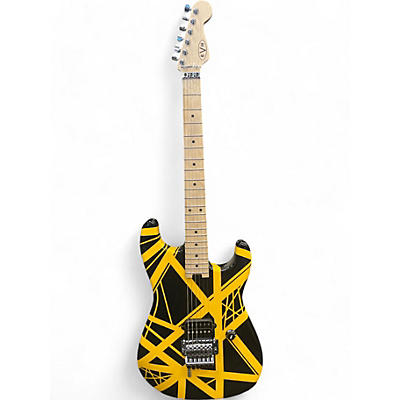 EVH Used 2021 EVH Striped Series Black and Yellow Solid Body Electric Guitar