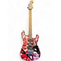 Used 2021 EVH Striped Series Frankie Red with Black and White Stripes Solid Body Electric Guitar Red with Black and White Stripes