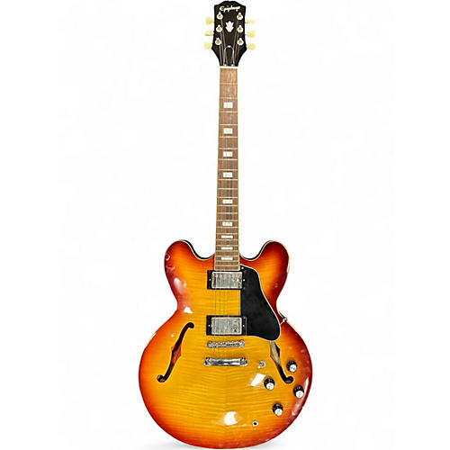 Used 2021 Epiphone ES335 Figured Raspberry Tea Burst Hollow Body Electric Guitar Raspberry Tea Burst