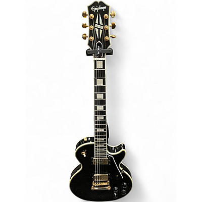 Used 2021 Epiphone Les Paul Custom Black Solid Body Electric Guitar