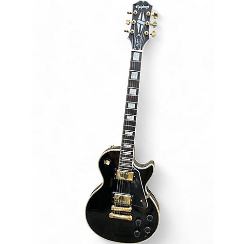 Used 2021 Epiphone Les Paul Custom Ebony Solid Body Electric Guitar Ebony