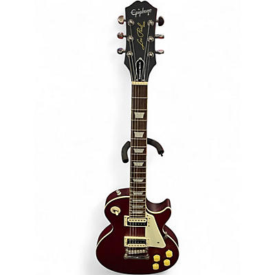 Used 2021 Epiphone Les Paul Traditional Pro IV Worn Wine Red Solid Body Electric Guitar