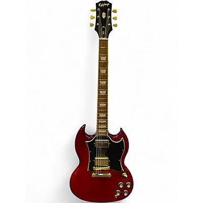 Used 2021 Epiphone SG STD Cherry Solid Body Electric Guitar