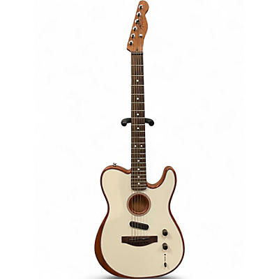 Used 2021 Fender Acoustasonic Player Telecaster Arctic White Acoustic Electric Guitar