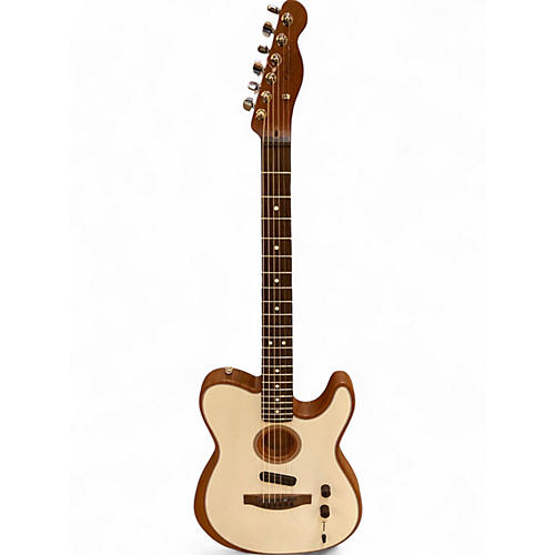 Used 2021 Fender  Acoustasonic Player Telecaster White Acoustic Electric Guitar White