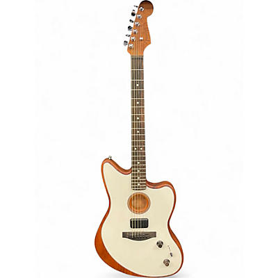 Used 2021 Fender American Acoustasonic Jazzmaster Arctic White Acoustic Electric Guitar