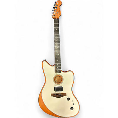 Used 2021 Fender American Acoustasonic Jazzmaster White Acoustic Electric Guitar