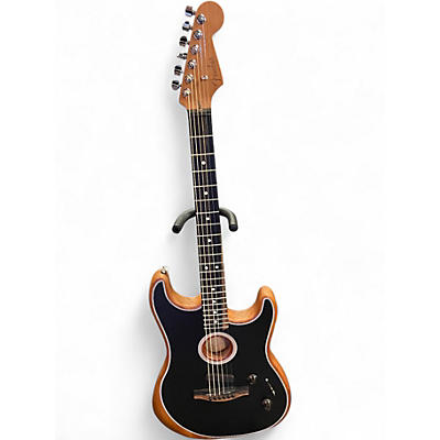 Used 2021 Fender American Acoustasonic Stratocaster Black Acoustic Electric Guitar