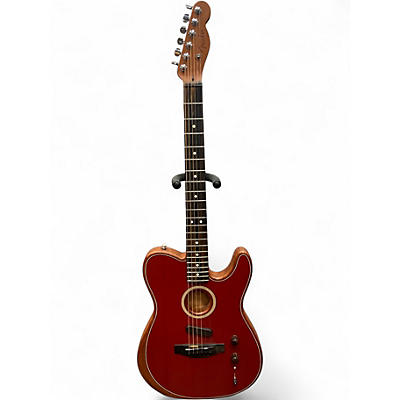 Used 2021 Fender American Acoustasonic Telecaster Dakota Red Acoustic Electric Guitar