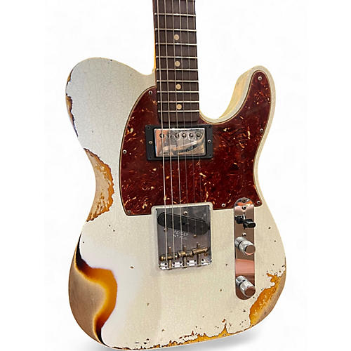 Used 2021 Fender American Custom LTD 60 telecaster relic olympic white over 3 color sunburst heavy relic Solid Body Electric Guitar olympic white over 3 color sunburst heavy relic